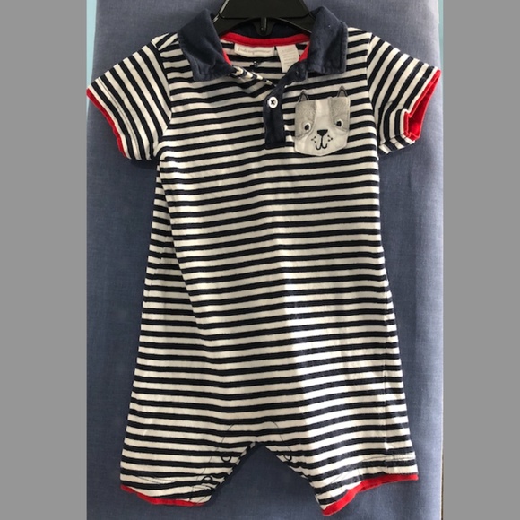 Baby Romper - One Piece Romper - Dog - Stripes - Size 6-9M - First Impressions - Picture 1 of 3